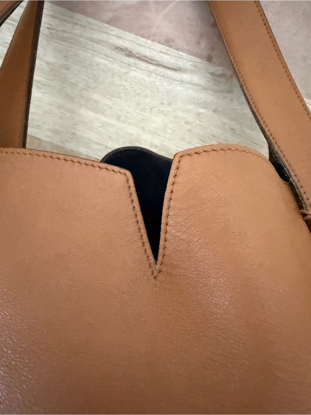 Vince Leather Tote - Snap Closure Smooth Carryall - Picture 5 of 14